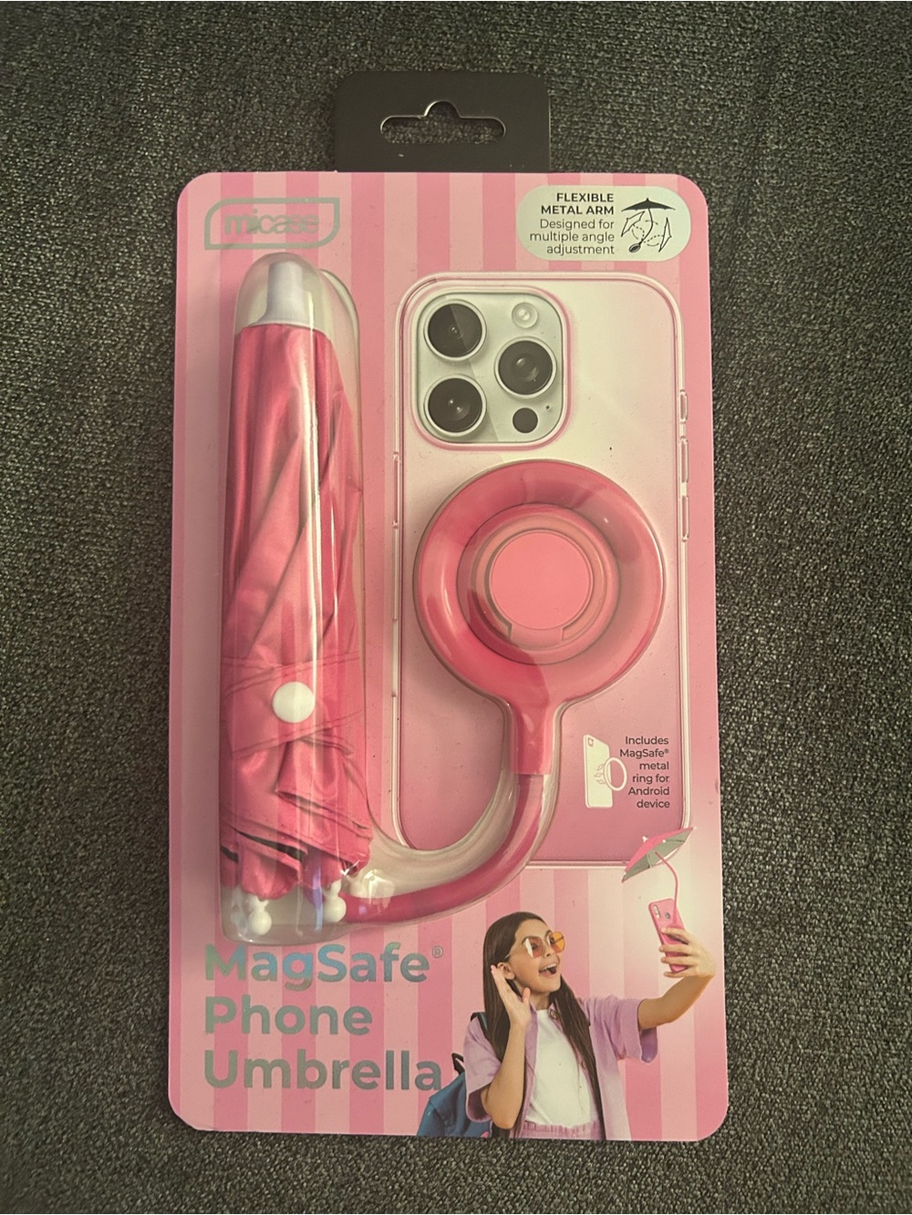 NEW Micase Pink MagSafe Phone Umbrella & Ring Accessory